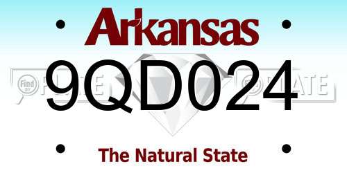 9QD024 Arkansas License Plate