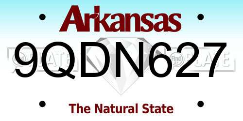 9QDN627 Arkansas License Plate