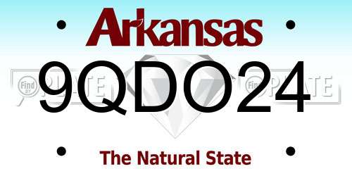 9QDO24 Arkansas License Plate