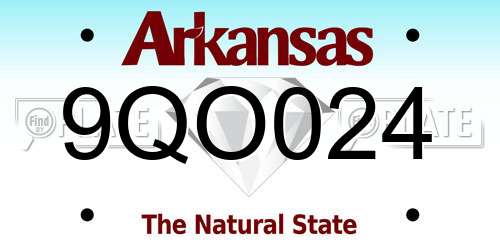 9QO024 Arkansas License Plate