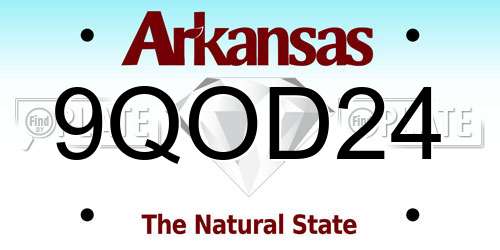 9QOD24 Arkansas License Plate