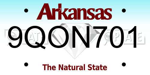 9QON701 Arkansas License Plate