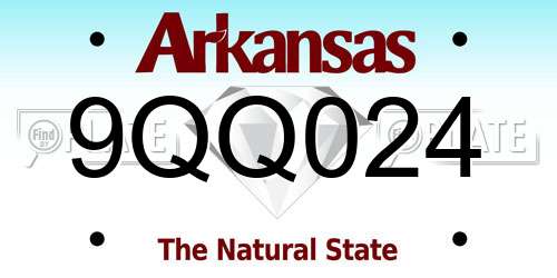 9QQ024 Arkansas License Plate