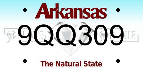 9QQ309 Arkansas License Plate