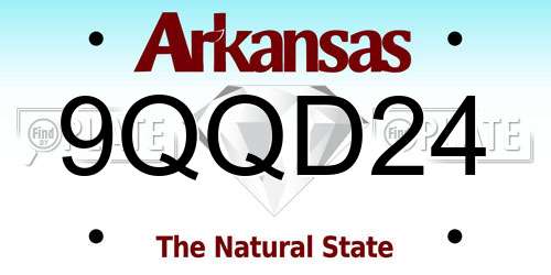9QQD24 Arkansas License Plate