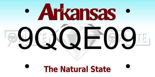 9QQE09 Arkansas License Plate