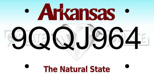 9QQJ964 Arkansas License Plate