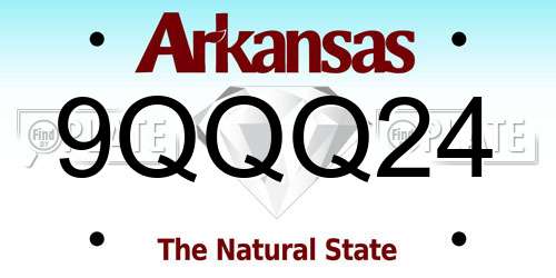 9QQQ24 Arkansas License Plate