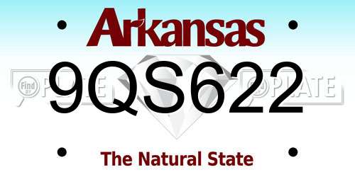 9QS622 Arkansas License Plate