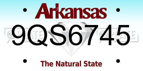 9QS6745 Arkansas License Plate