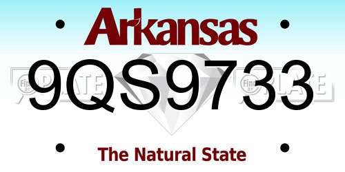 9QS9733 Arkansas License Plate