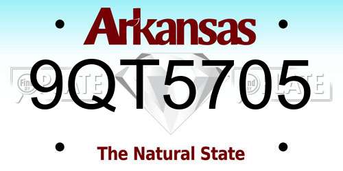 9QT5705 Arkansas License Plate