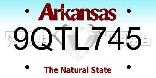 9QTL745 Arkansas License Plate
