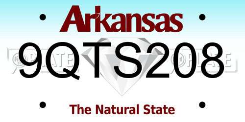 9QTS208 Arkansas License Plate