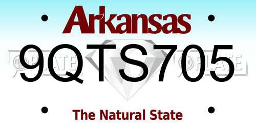9QTS705 Arkansas License Plate