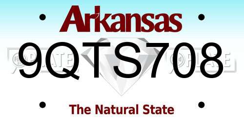 9QTS708 Arkansas License Plate