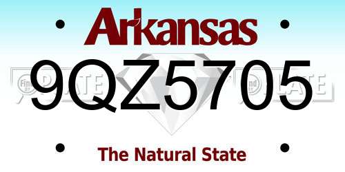 9QZ5705 Arkansas License Plate