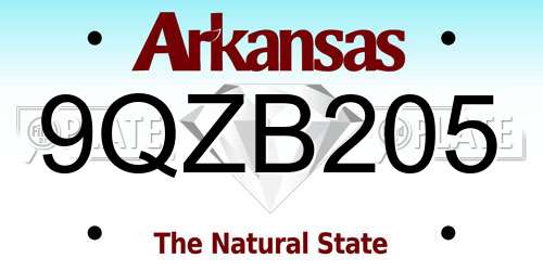 9QZB205 Arkansas License Plate
