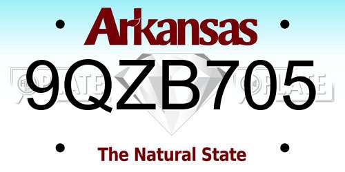 9QZB705 Arkansas License Plate