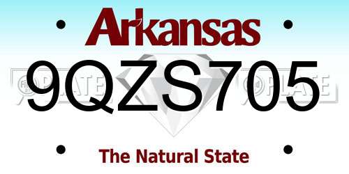 9QZS705 Arkansas License Plate