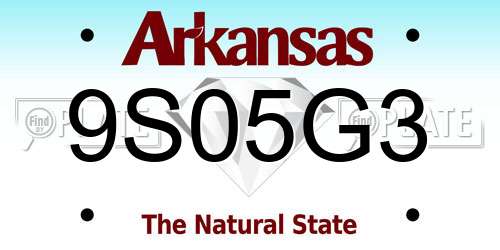 9S05G3 Arkansas License Plate