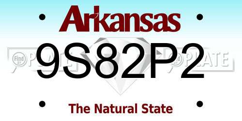 9S82P2 Arkansas License Plate