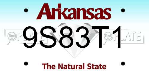 9S83T1 Arkansas License Plate