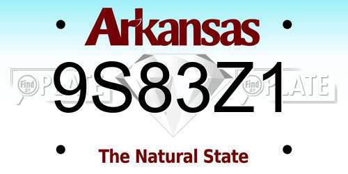 9S83Z1 Arkansas License Plate