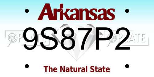 9S87P2 Arkansas License Plate