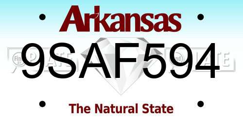 9SAF594 Arkansas License Plate