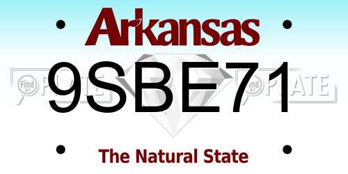 9SBE71 Arkansas License Plate