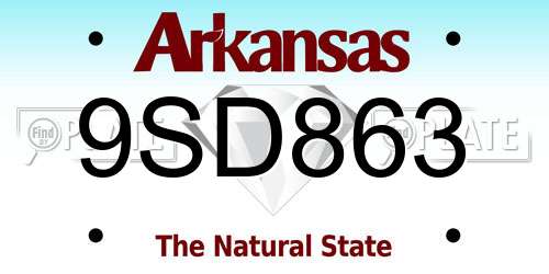 9SD863 Arkansas License Plate