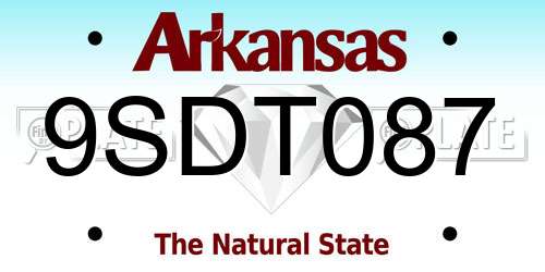 9SDT087 Arkansas License Plate