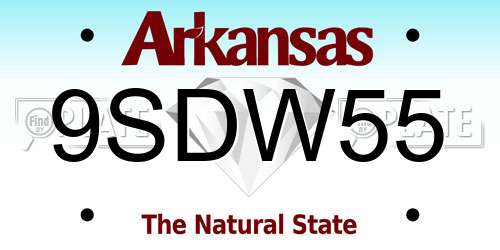 9SDW55 Arkansas License Plate