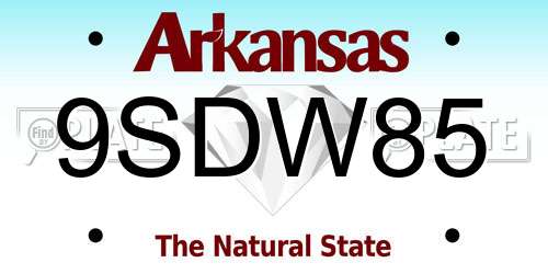 9SDW85 Arkansas License Plate