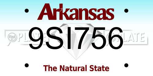 9SI756 Arkansas License Plate
