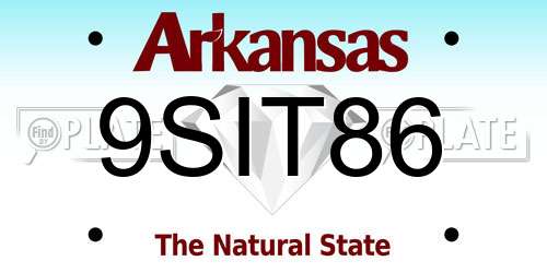 9SIT86 Arkansas License Plate