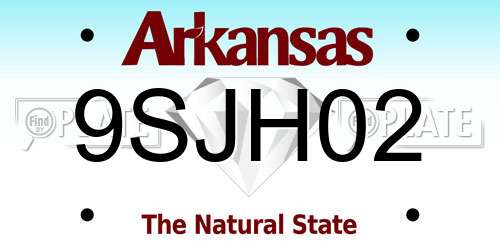 9SJH02 Arkansas License Plate