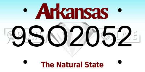 9SO2052 Arkansas License Plate