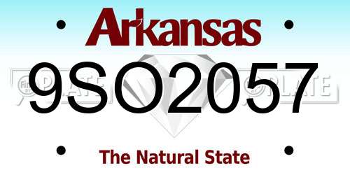 9SO2057 Arkansas License Plate