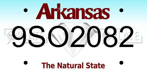 9SO2082 Arkansas License Plate