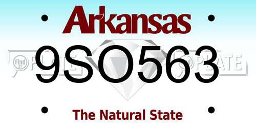 9SO563 Arkansas License Plate