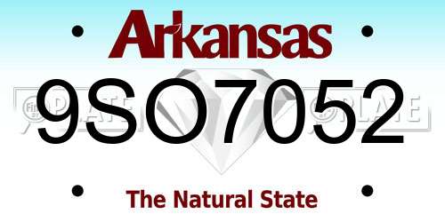 9SO7052 Arkansas License Plate