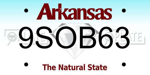 9SOB63 Arkansas License Plate