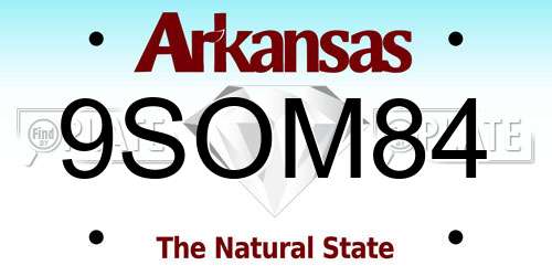 9SOM84 Arkansas License Plate