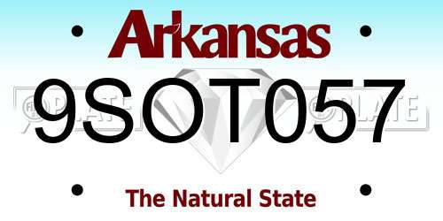 9SOT057 Arkansas License Plate