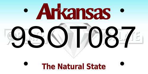 9SOT087 Arkansas License Plate