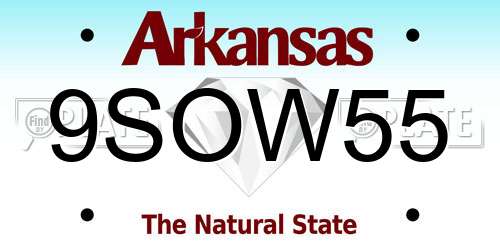 9SOW55 Arkansas License Plate