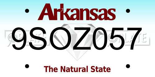 9SOZ057 Arkansas License Plate