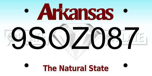 9SOZ087 Arkansas License Plate